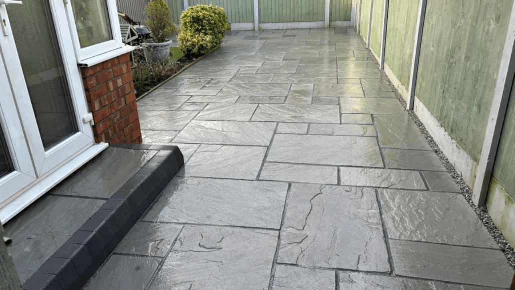 sandstone patio completed in Wollaton Nottingham