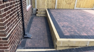 kerbed block paving patio completed in Nottingham