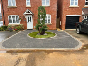 circular block paving driveway patio