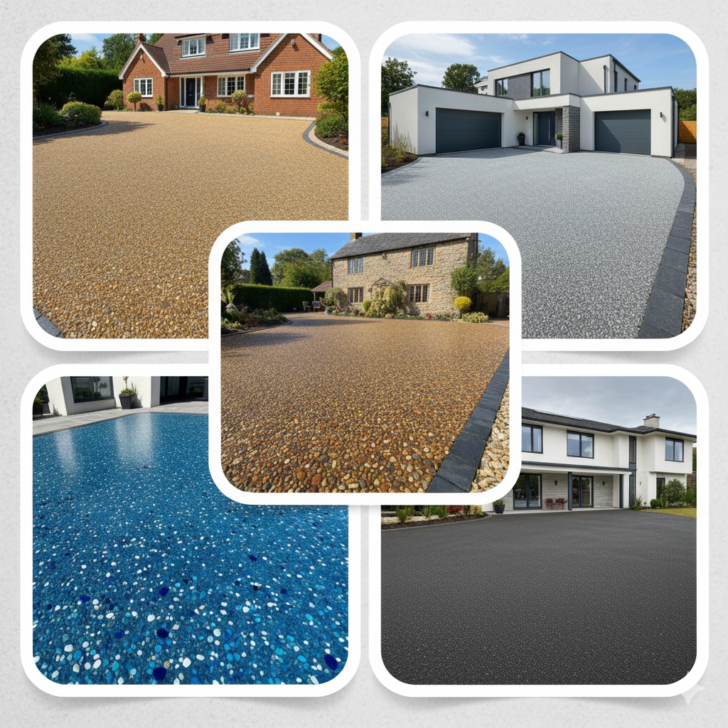 various colour resin driveways 